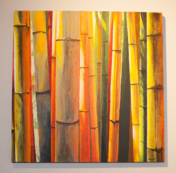 “Bosque de Bambu,” Acrylic on canvas, 24” x 24”
